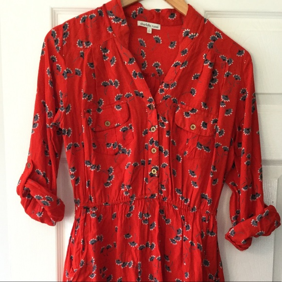Charlotte Russe Floral Red Dress - Picture 1 of 3